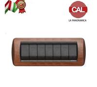PLACCA 7P LEGNO NOCE COMPATIBILE LIVING INTERNATIONAL 650/7