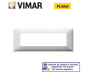PLACCA 7P METALLO VIMAR PLANA ALLUMINIO SPAZZOLATO 14657.81