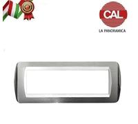 PLACCA 7P OTTONE CROMO LUCIDO+SATINATO serie LIVING LIGHT 646/7B