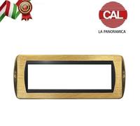 PLACCA 7P OTTONE LUCIDO+SATINATO COMPATIBILE LIVING INTERNATIONAL 645/7