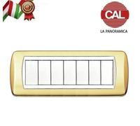 PLACCA 7P OTTONE LUCIDO serie LIVING LIGHT BTICINO