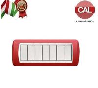 PLACCA 7P ROSSO OPACO METALLO serie LIGHT BTICINO 621/7B