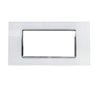 PLACCA 8004BL-1 4P BIANCA/INT-LGT VETRO - 019098