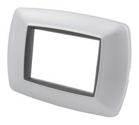 Placca a 3 moduli tecnopolimero colore alluminio chiaro Alluminio