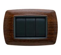 elettrocanali placca MY LIFE 3 POSTI LEGNO, multicolore