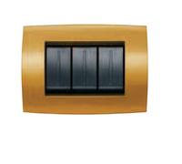 PLACCA A 3 POSTI IN METALLO ABB ELOS SOFT COLORE GIALLO SAHARA