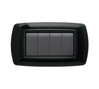 ELETTROCANALI placca MY LIFE 4 POSTI NERO GLITTER