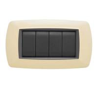 Placca a 4 moduli tecnopolimero colore avorio Avorio