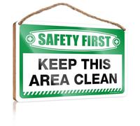 Placca a base di legno | Posto vacante e gancio preinstallato - Decorazione vintage per lavanderia/sicurezza prima di mantenere pulita questa zona