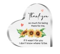 Placca a forma di cuore in acrilico con scritta in lingua inglese "Thank You So Much for Being There for Me" (lingua italiana non garantita)