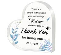 Placca a forma di cuore in acrilico, regalo di ringraziamento per donne e uomini, regalo di apprezzamento per insegnanti, colleghi, principali, capo, volontari, infermiere, dottori, precettori