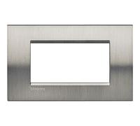 BTICINO LNA4803ACS LIVINGLIGHT PLACCA QUADRA 3 MODULI - NATURALIA ACCIAIO SPAZZO