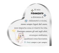 Placca Acrilica Fidanzato Cuore Ornamenti Targhe e Cartelli Decorativi Romantico San Valentino Uomini Regali Compleanno Scrivania Segno Ragazzo Matrimonio Fidanzamento Natale Anima Gemella Ricordi