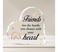 Placca acrilica regalo per amica, donna, bestie collega, compleanno Going Away, Friends Are The Family You Choice, decorazione da scrivania