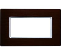 Placca alluminio 4 posti colore bronzo serie Solar compatibile Matix MT86410