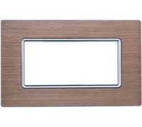 Placca alluminio 4 posti colore oro serie Solar compatibile Matix MT86411