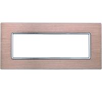 ETTROIT Placca In Alluminio Serie Solar 6P Colore Oro Compatibile Con Bticino Ma