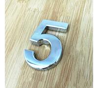 Placca autoadesiva 3D con numeri da 5 cm 0 a 9 lettere dalla A alla Z, targa per porta, numero moderno argento, numeri indirizzi per hotel, numeri 3M, adesivo ABS galvanizzato, per appartamenti e