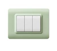 Placca Ave 44Py03Gd "Tecnopolimero 44" 3 Moduli Giada Opalino - Semitrasparente