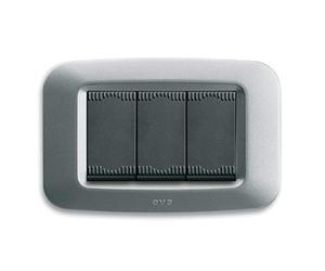 Placca Ave In Tecnopolimero 45Py03Ao "Yes 45" 3 Moduli Argento Opaco