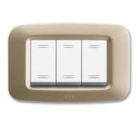 Placca Ave In Tecnopolimero 45Py03Cho "Yes 45" 3 Moduli Champagne Opaco