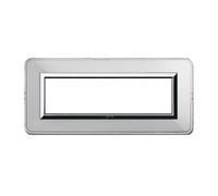 Placca Ave Personal Sistema 44 tecnopolimero 7 moduli alluminio naturale 44P07ALS