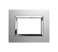 Placca Ave Sistema 44 44Pa3Als "Vera 44" Alluminio 3 Moduli Naturale Spazzolato