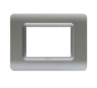 Placca Ave Sistema 44 Tecnopolimero 3 moduli argento opaco 44PY03AO
