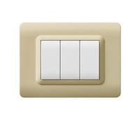 Placca Ave Sistema44 44Py03Cho"Tecnopolimero 44" 3 Moduli Champagne Opaco