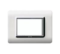 Placca Ave Tecnopolimero Sistema 44 bianco cornice cromata 3 moduli 44PY03BLC