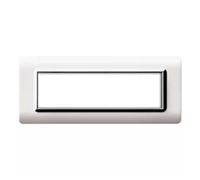 Eva Placca Ave Tecnopolimero Sistema 44 bianco cornice cromata 7 moduli 44PY07BLC
