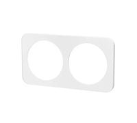 Placca bianca in vetro da parete a 2 vie, da incasso