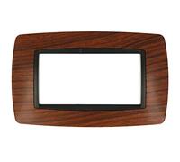 Placca Bombe 4M 4 Posti Moduli Compatibile Con Bticino Living Internationall Per Scatola 504 (Radica)