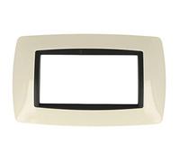 Placca Bombe 4M 4 Posti Moduli Compatibile Con Bticino Living Internationall Per Scatola 504 (Sabbia)