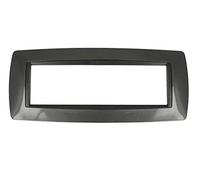 Placca Bombe 7M 7 Moduli Posti Compatibile Con Bticino Living International Per Scatola 507 (Acciaio Scuro)