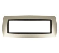 Placca Bombe 7M 7 Moduli Posti Compatibile Con Bticino Living International Per Scatola 507 (Titanio)