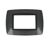 Placca bombe compatibile con Bticino Living International per supporti 3 4 7 posti moduli LN4703 L4703 per cassette 503 504 507 (3 Posti, Acciaio Scuro cod.8)