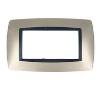 Placca bombe compatibile con Bticino Living International per supporti 3 4 7 posti moduli LN4703 L4703 per cassette 503 504 507 (4 Posti, Titanio cod.07)