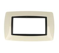 Placca bombe compatibile con Bticino Living International per supporti 3 4 7 posti moduli LN4703 L4703 per cassette 503 504 507 (4 Posti, Sabbia cod.10)