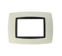 Placca bombe compatibile con Bticino Living International per supporti 3 4 7 posti moduli LN4703 L4703 per cassette 503 504 507 (3 Posti, Sabbia cod.10)