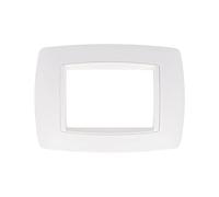 Placca bombe compatibile con Bticino Living International per supporti 3 4 7 posti moduli LN4703 L4703 per cassette 503 504 507 (3 Posti, Bianco Monocolore cod.1)