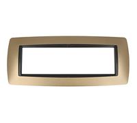 Placca bombe compatibile con Bticino Living International per supporti 3 4 7 posti moduli LN4703 L4703 per cassette 503 504 507 (7 Posti, Bronzo cod.11)