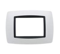 Placca Bombe Da 3 Moduli 3 Posti, Compatibile Con Bticino Living (Bianco)