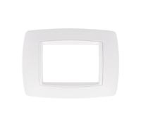 Placca Bombe Da 3 Moduli 3 Posti, Compatibile Con Bticino Living (Bianco Completo)