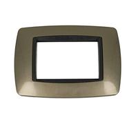 Placca Bombe Da 3 Moduli 3 Posti, Compatibile Con Bticino Living (Bronzo)