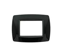 Placca Bombe Da 3 Moduli 3 Posti, Compatibile Con Bticino Living (Nero)