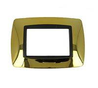Placca Bombe Da 3 Moduli 3 Posti, Compatibile Con Bticino Living (Oro Lucido)