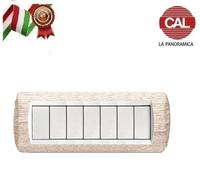 PLACCA BTICINO LIVING LIGHT IN VERO LEGNO MASSELLO COMPATIBILE MOSTRINA