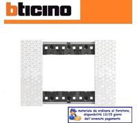 Placca Bticino Living Now 3 moduli colore acciaio KA4803ZG