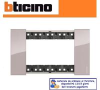 Placca Bticino Living Now 3 moduli colore acciaio KA4803ZG